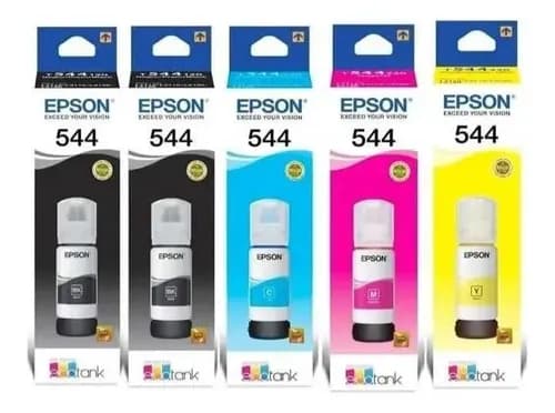 Kit Tinta Epson 544 X4 L3310 L3350 Negro Cian Magenta Amari Negro