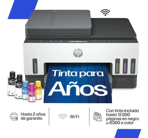 Impresora Multifunción Hp Smart Tank 750 Sistema Continuo A Color Con Wi-fi, Ethernet, Impresión Duplex Y Adf Blanco