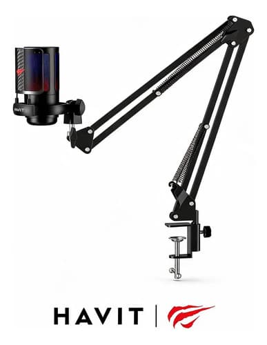 Micrófono Gamer Havit Gk50 Pro Negro Brazo Articulado Negro