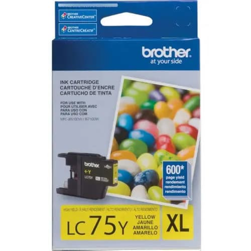 Cartucho De Tinta Brother Amarillo Lc75y Lc-75y Xl Original