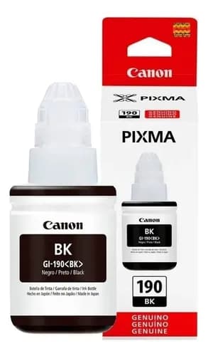 Canon Tinta Gi-190 Bk Botella De Tinta Negra Con 135ml Tinta Negro