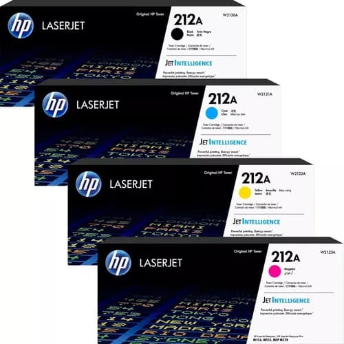 Combo Toner Hp 212a 4 Colores M554 M555 M578 554 555 578 Negro/cian/amarillo/magenta