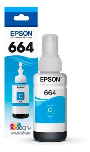 Tinta Epson T664 Cian L120 L210 L355 L455 L555 Vencido 05/25 Cian
