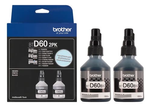 Combo Tinta Brother D60 X2 T220 T420 T720dw T4500dw Original Negro