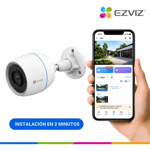 Cámara De Seguridad Ezviz Con Resolución De Cs H3c 2mp Visión Nocturna Blanco