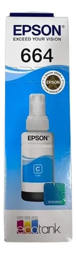Tinta Original Epson 664 T664220 Cian Ecotank 70ml Vencida Cian