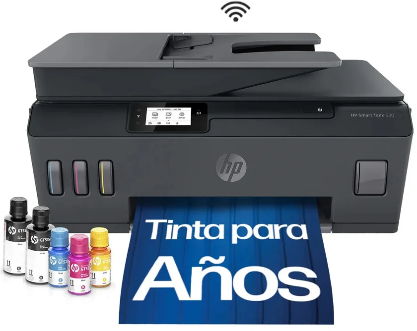 Impresora Multifuncional Hp Smart Tank 530 Sistema Continuo Color Wi-fi Adf Negro